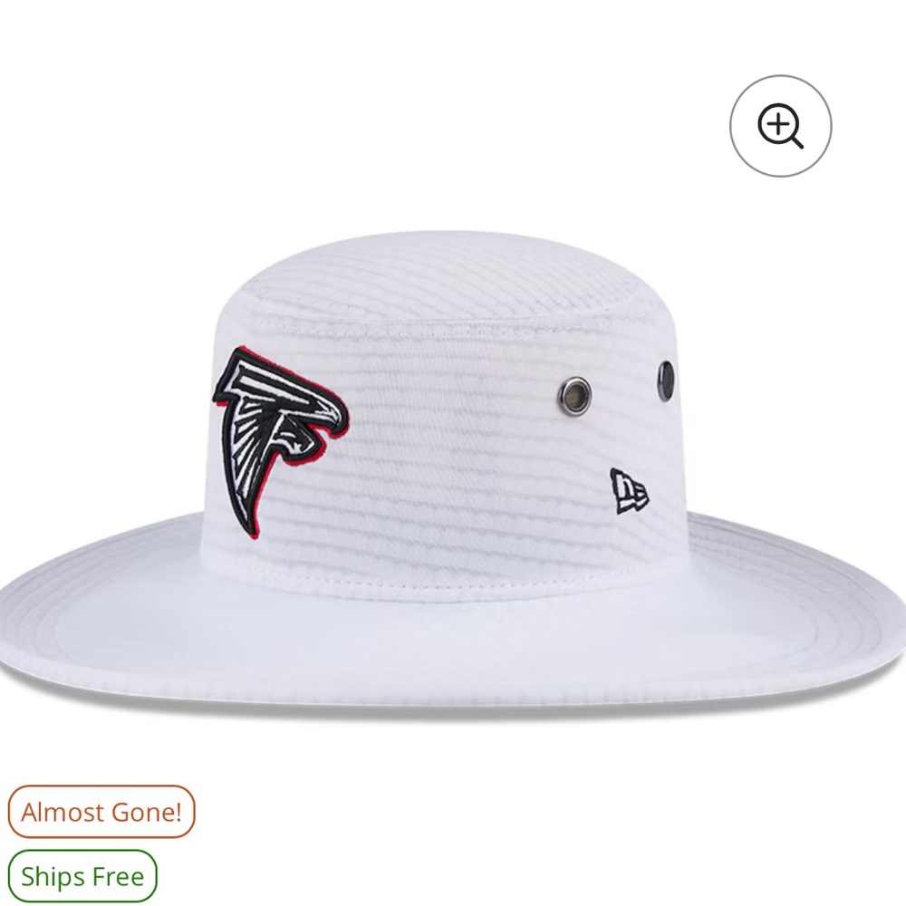 Men’s New Era White Atlanta Falcons 2024 NFL Training Camp Panama Bucket Hat